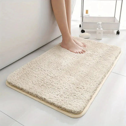 Water Absorbent Long Hair Bath Mat - Anti-Slip Bedroom Floor Mat - Bascora