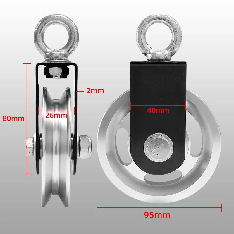 Polea de aluminio de alta resistencia - Sistema de fitness con rotación de 360°
