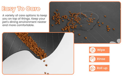 Pet Feeding Mat - Waterproof Absorbent Placemat for Food & Water Bowls - Bascora
