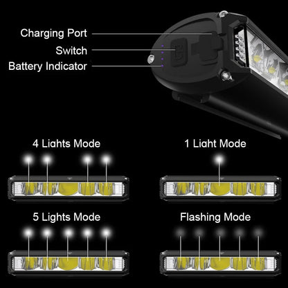 Bicycle Light - 8000mAh USB Rechargeable Waterproof Flashlight - Bascora