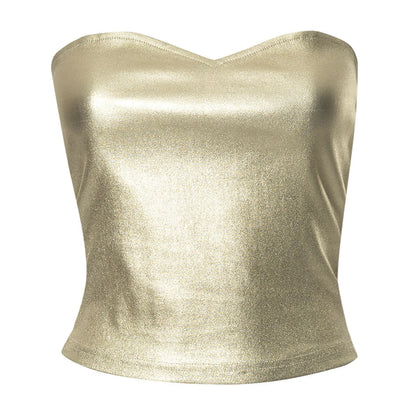 Women's Mini Bustier Tube Top - Strapless Elastic Crop - Bascora