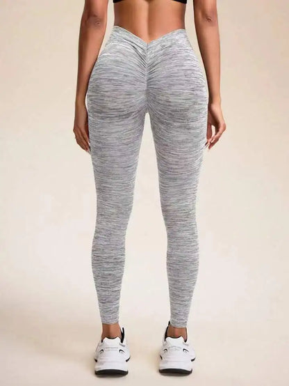 Women's V-Waist Butt Lifting Yoga Leggings - High Elastic Gym Wear - Bascora