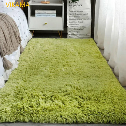 Silk Wool Solid Color Rug - Luxury Non-Slip Washable Mat - Bascora