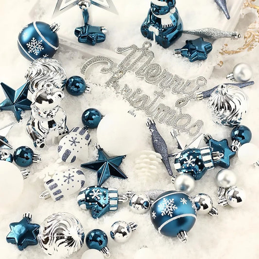 Christmas Ball Ornaments Set - Shatterproof Tree Decorations with Tree Topper