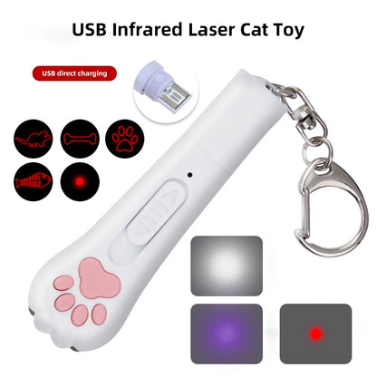 3-in-1 Cat Laser Toy - Interactive USB Rechargeable - Bascora