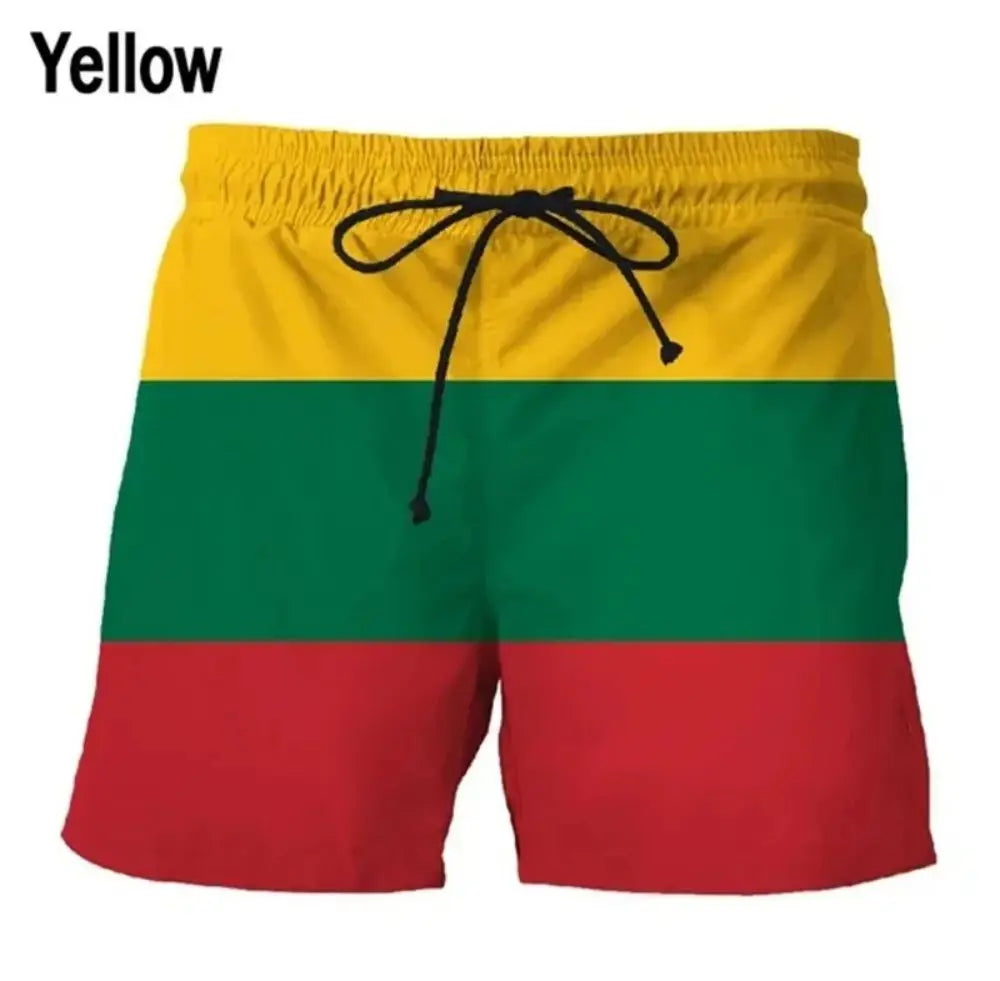 Shorts de playa con bandera patriótica - Bañadores estampados en 3D para hombres y niños