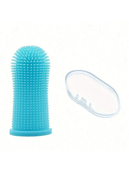 Pet Finger Toothbrush - Silicone Bristles for Cats & Dogs - Bascora
