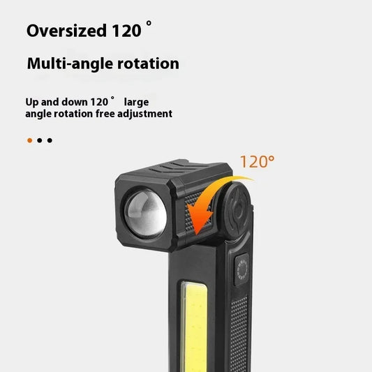 Lampe de travail magnétique à LED COB - Lampe de poche étanche rechargeable par USB