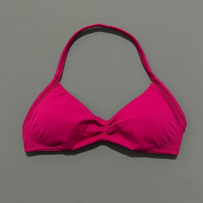 Impact Strappy Sports Bra - High Support Halter Workout Top - Bascora