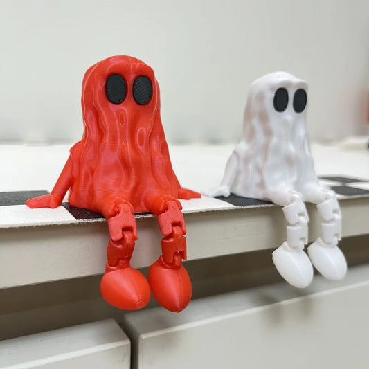 3D Printed Halloween Ghost Ornament - Movable Fidget Toy