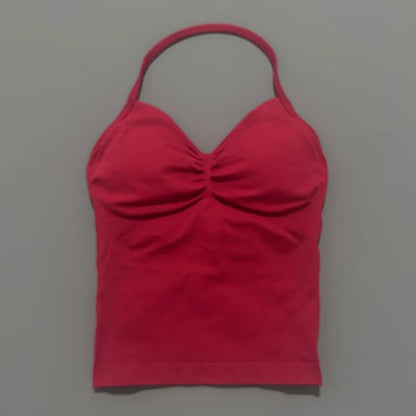 Impact Longline Strappy Sports Bra - Open Back Yoga Tank Top - Bascora