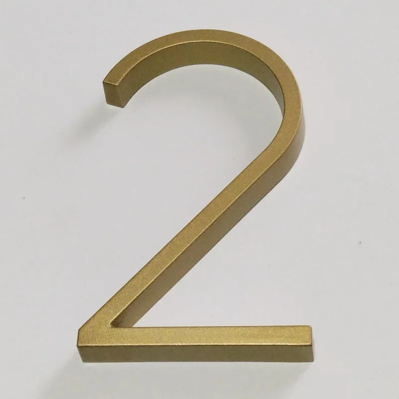 Numéros de maison flottants dorés modernes de 5 pouces - Plaques d'adresse dorées de qualité supérieure
