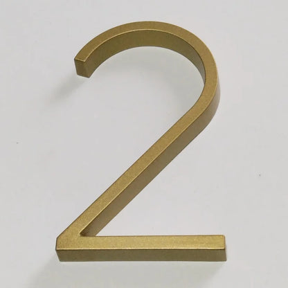 5 Inch Golden Floating Modern House Numbers - Premium Gold Address Signs - Bascora