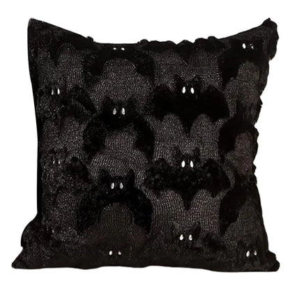 Halloween Ghost Pumpkin Pillowcase - Plush Faux Fur Pillow Cover - Bascora