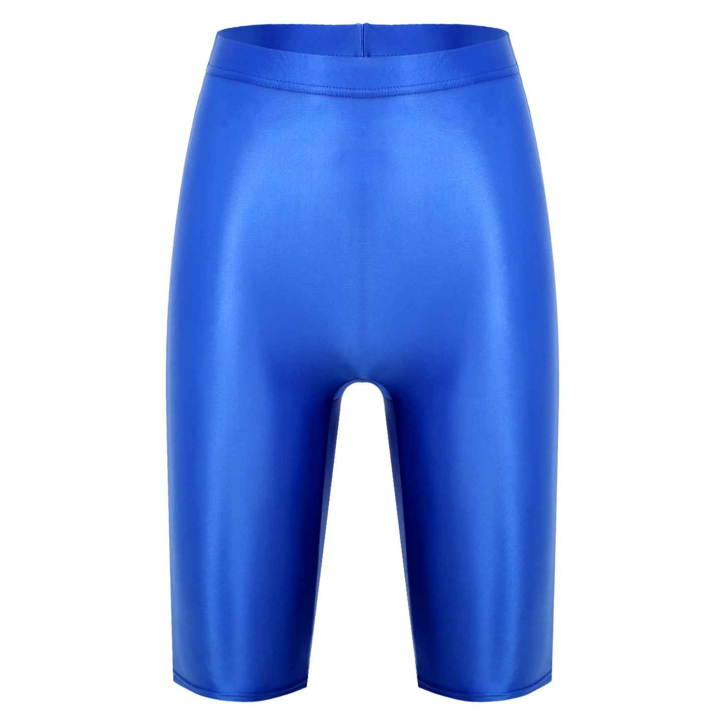 Women's High Waist Swim Shorts - Glossy Athletic Leggings Swimwear