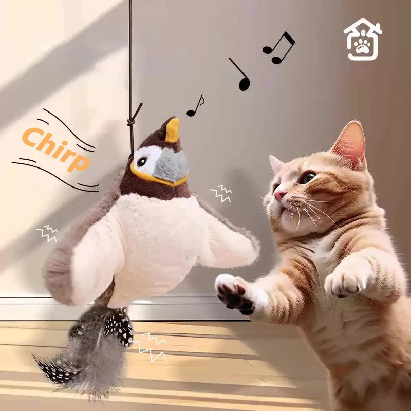 Interactive Cat Toy - Wall Hanging Birds Teaser with Catnip