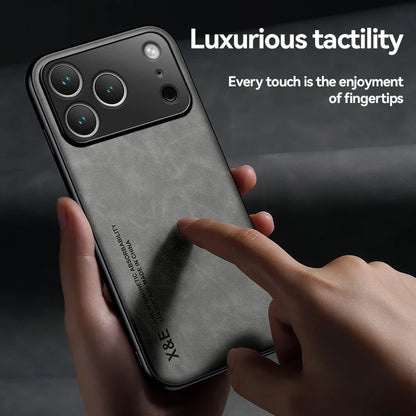 Luxury Leather iPhone Case - Magnetic Car Holder Compatible - Bascora
