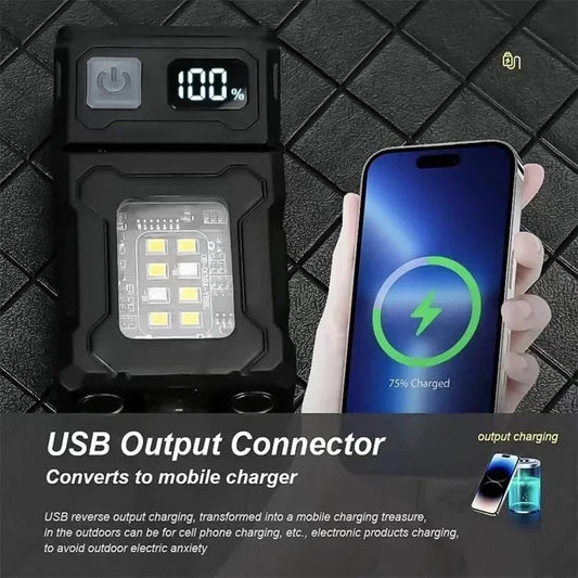 Mini USB Rechargeable LED Flashlight - Magnetic Emergency Light