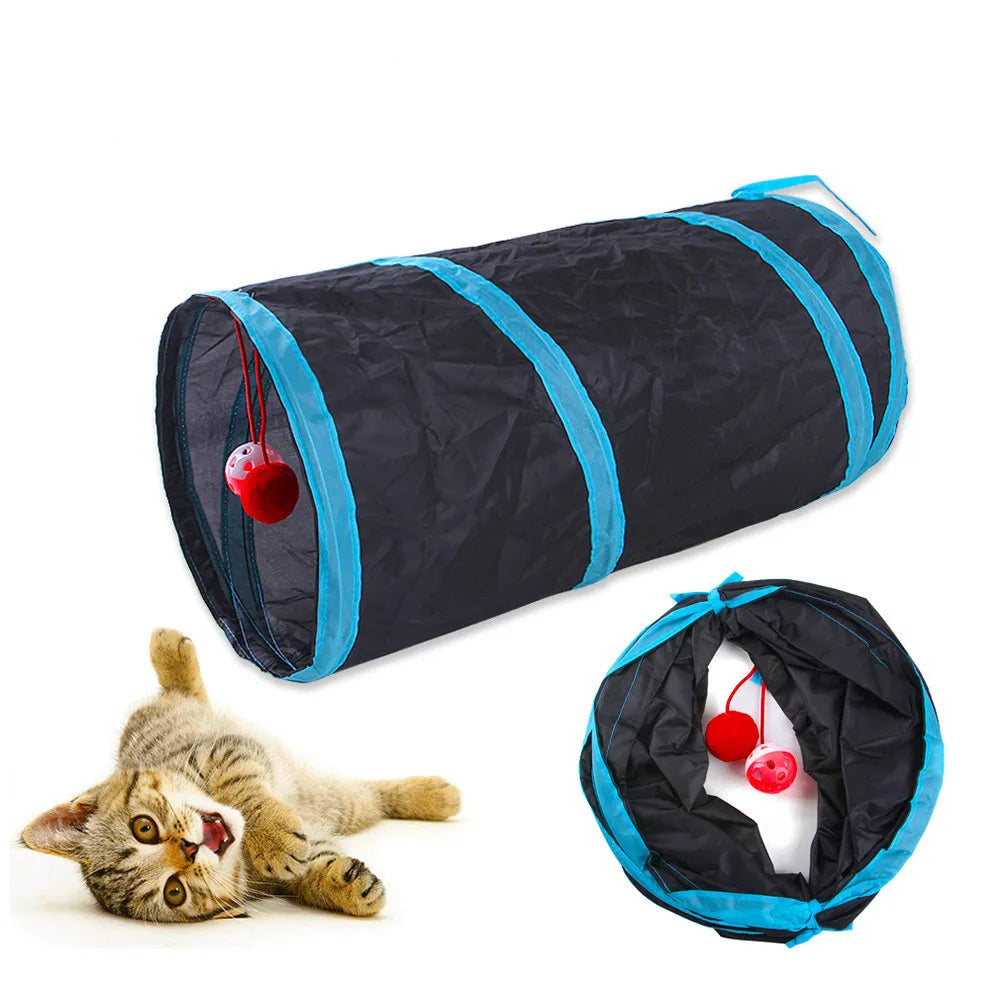 Túnel plegable para gatos - Diversión en interiores