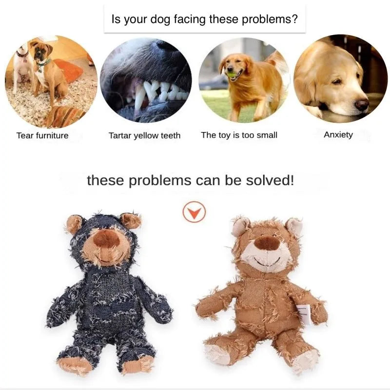 Jouet sonore en peluche pour chien - Jouet interactif en peluche pour chien