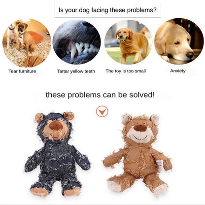 Pet Teddy Bear Sound Toy - Interactive Plush Dog Toy - Bascora