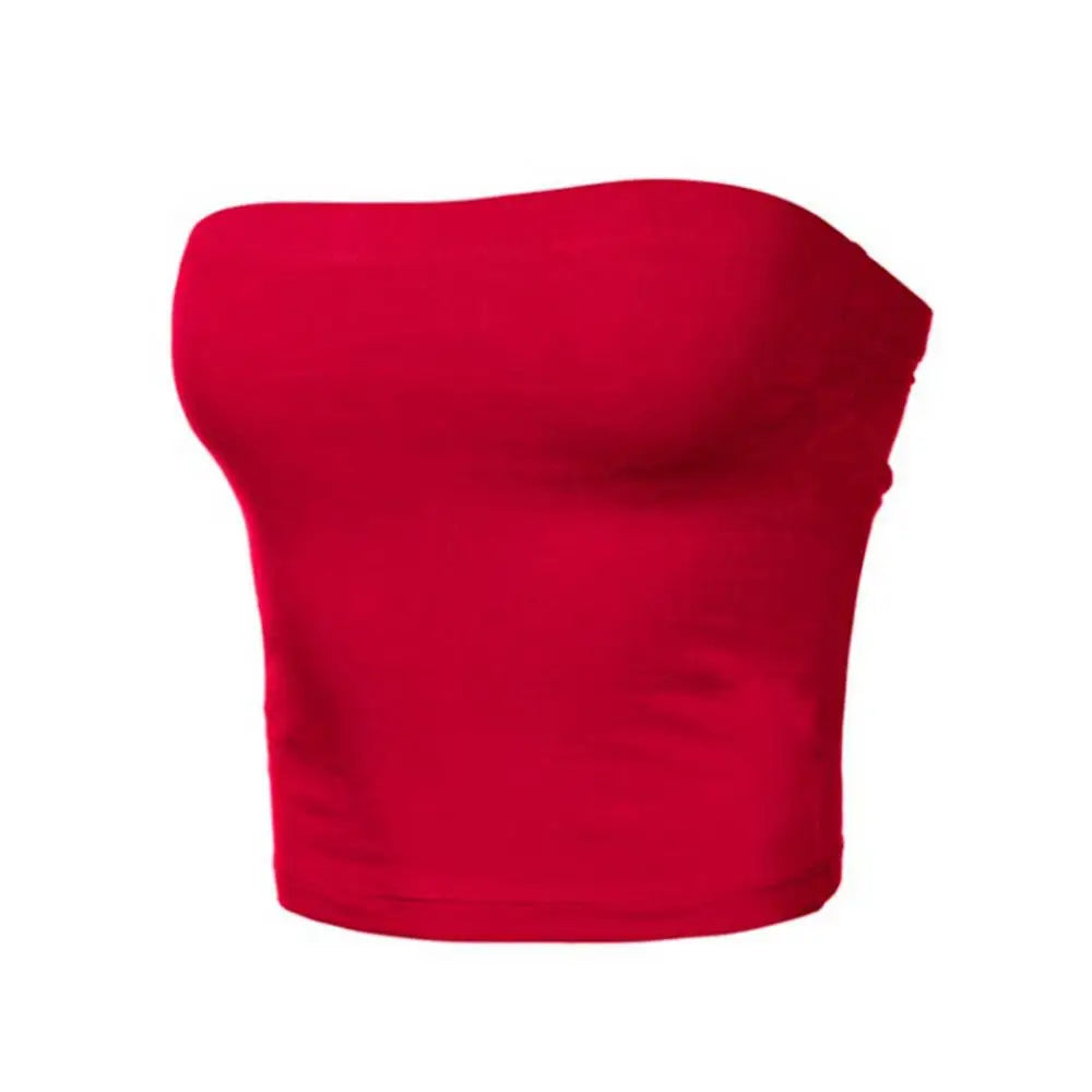 Women's Mini Bustier Tube Top - Strapless Elastic Crop