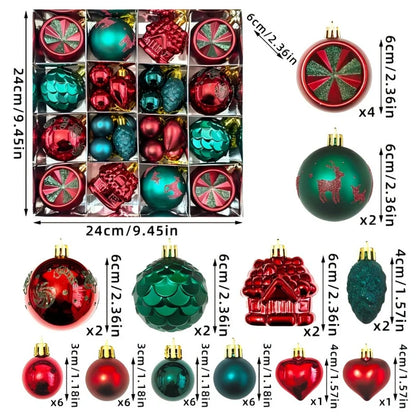 Christmas Ball Ornaments - Multicolor Electroplating Pendant Set - Bascora