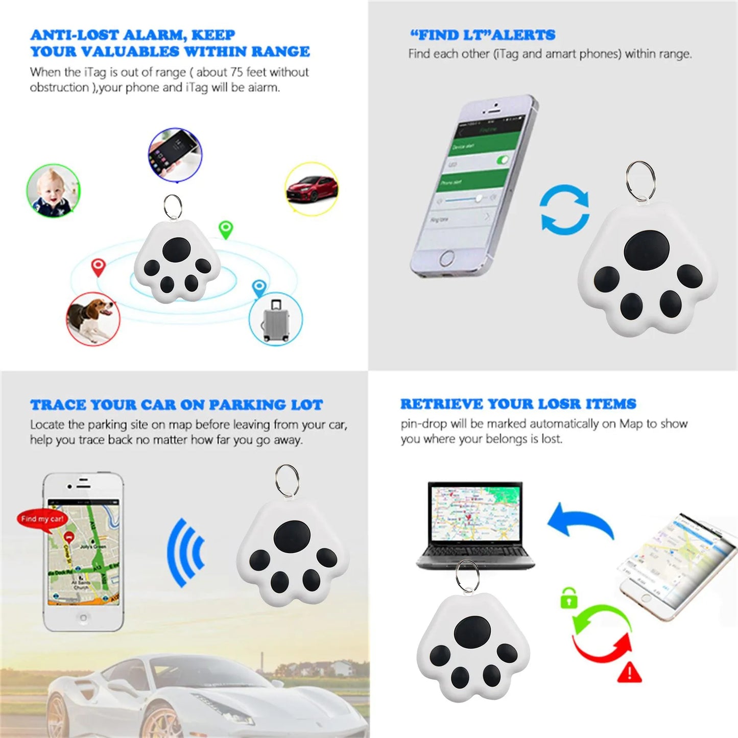 Pet Mini GPS Tracker Bluetooth 5.0