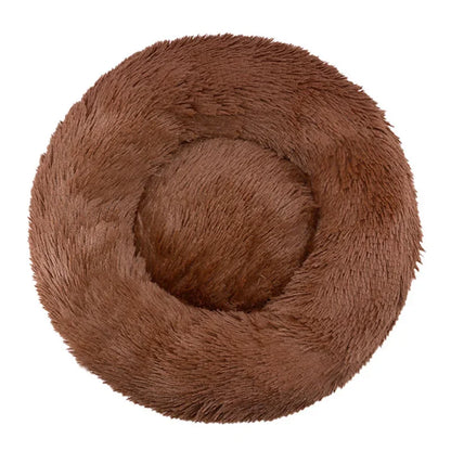 Round Plush Pet Bed - Super Soft for Large Dogs & Cats