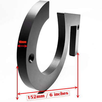 Large Floating House Numbers 6" - Black Acrylic Address Signs - Bascora