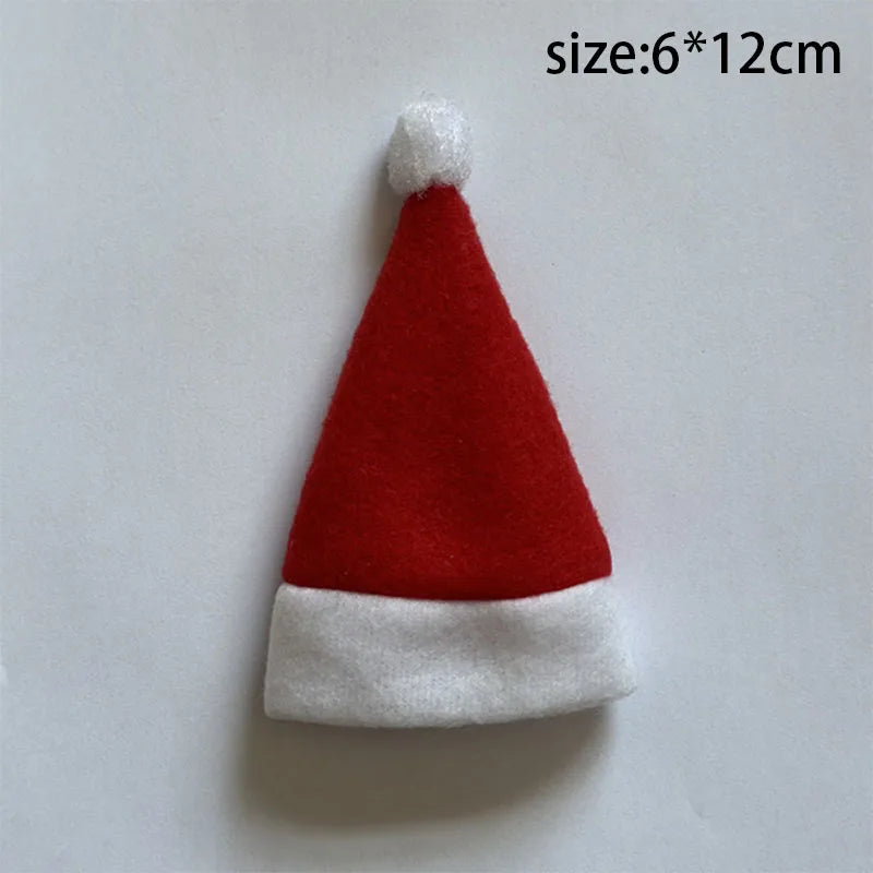Christmas Cutlery Holder Bag - Santa Hat Fork Knife Sleeves