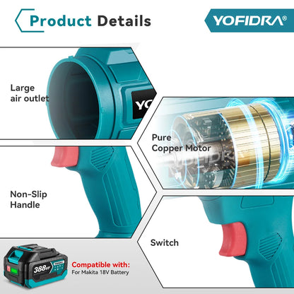1200W Cordless Turbo Fan - 150M/S for Makita Battery - Bascora