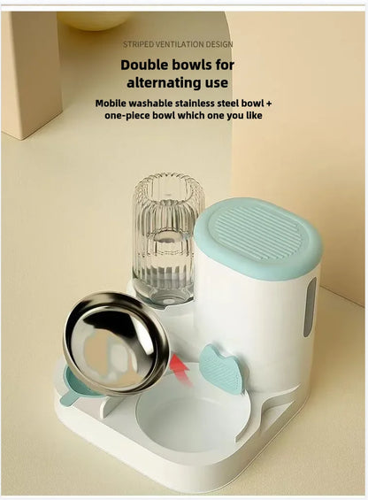 Cat Bowl Automatic Feeder - Integrated Water Dispenser - Bascora