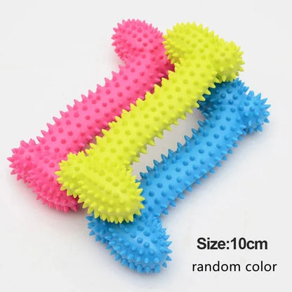 Small Dog Rubber Chew Toys - Bite Resistant Training & Teeth Cleaning - Bascora