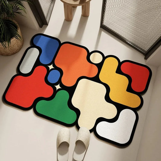 Fast Drying Diatomaceous Earth Bath Mat 40x60cm - Puzzle Design