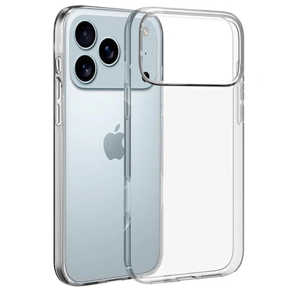 Clear iPhone case on an Apple device with a white background