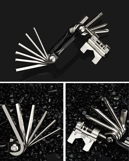 Bicycle Multi Tool - Chain Splitter Wrench Screwdriver Repair Kit - Bascora