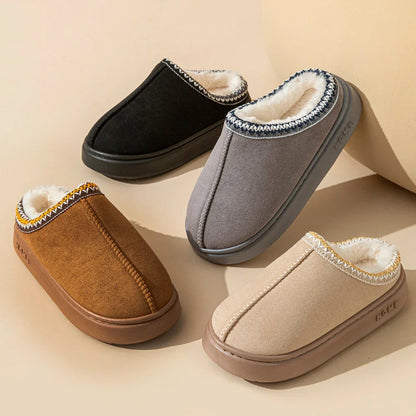 Cozy Fluffy Platform Slippers - Warm Indoor Unisex Shoes - Bascora
