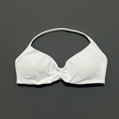 Impact Strappy Sports Bra - High Support Halter Workout Top - Bascora