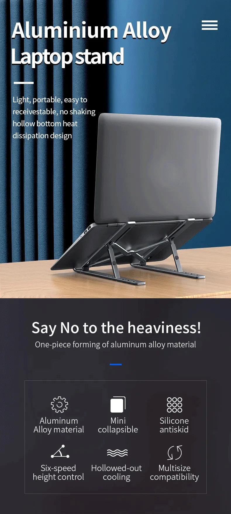 Premium Aluminum Laptop Stand - Professional Grade