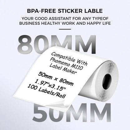 Circle Thermal Paper Stickers - Printer Compatible Labels - Bascora