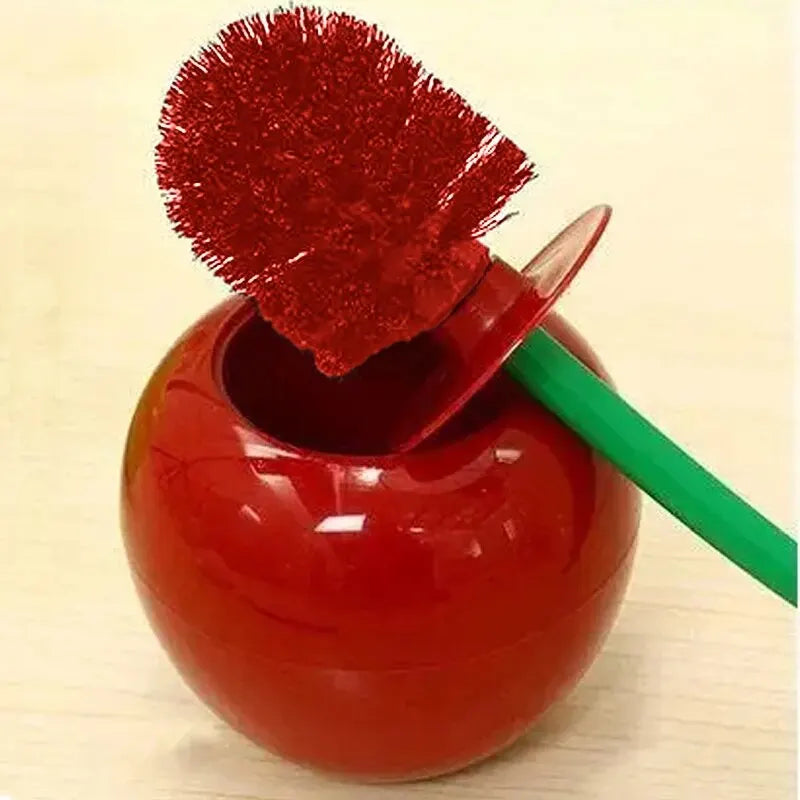 Cherry Shape Toilet Brush Set - Creative Bathroom Accessories