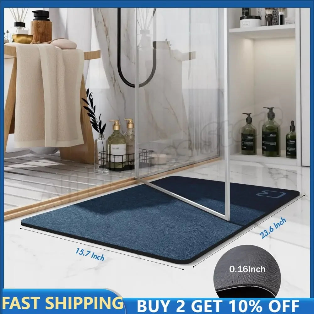 Premium Diatomite Stone Bath Mat - 3.5MM Thick Super Absorbent