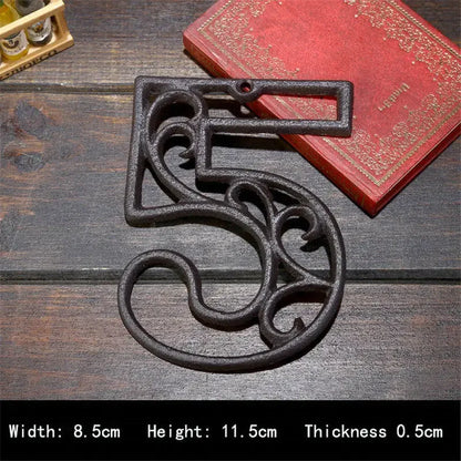 American Style Industrial Cast Iron House Numbers - Customized Address Signs - Bascora