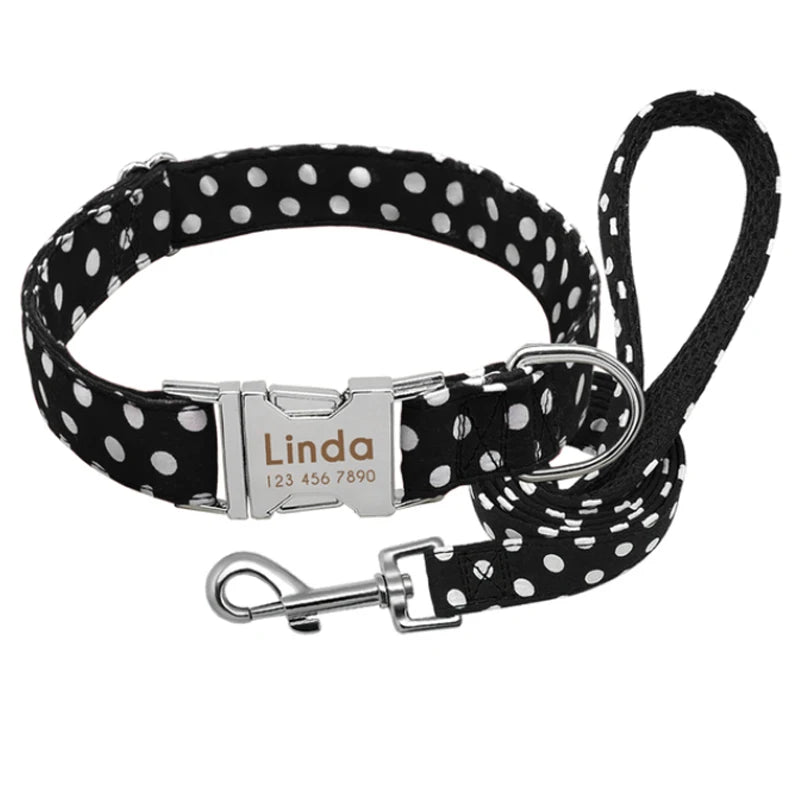 Collar de perro personalizado - Collar de nailon para mascotas con identificación grabada
