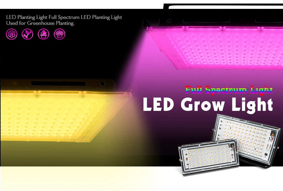 LED Phyto Spotlight 220V - Full Spectrum Hydroponic Plant Light 50W/100W