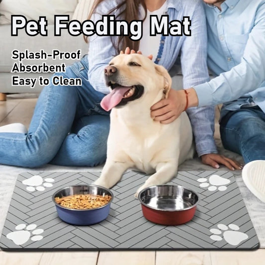 Tapis d'alimentation pour animaux en terre de diatomées - Séchage rapide et résistant aux éclaboussures