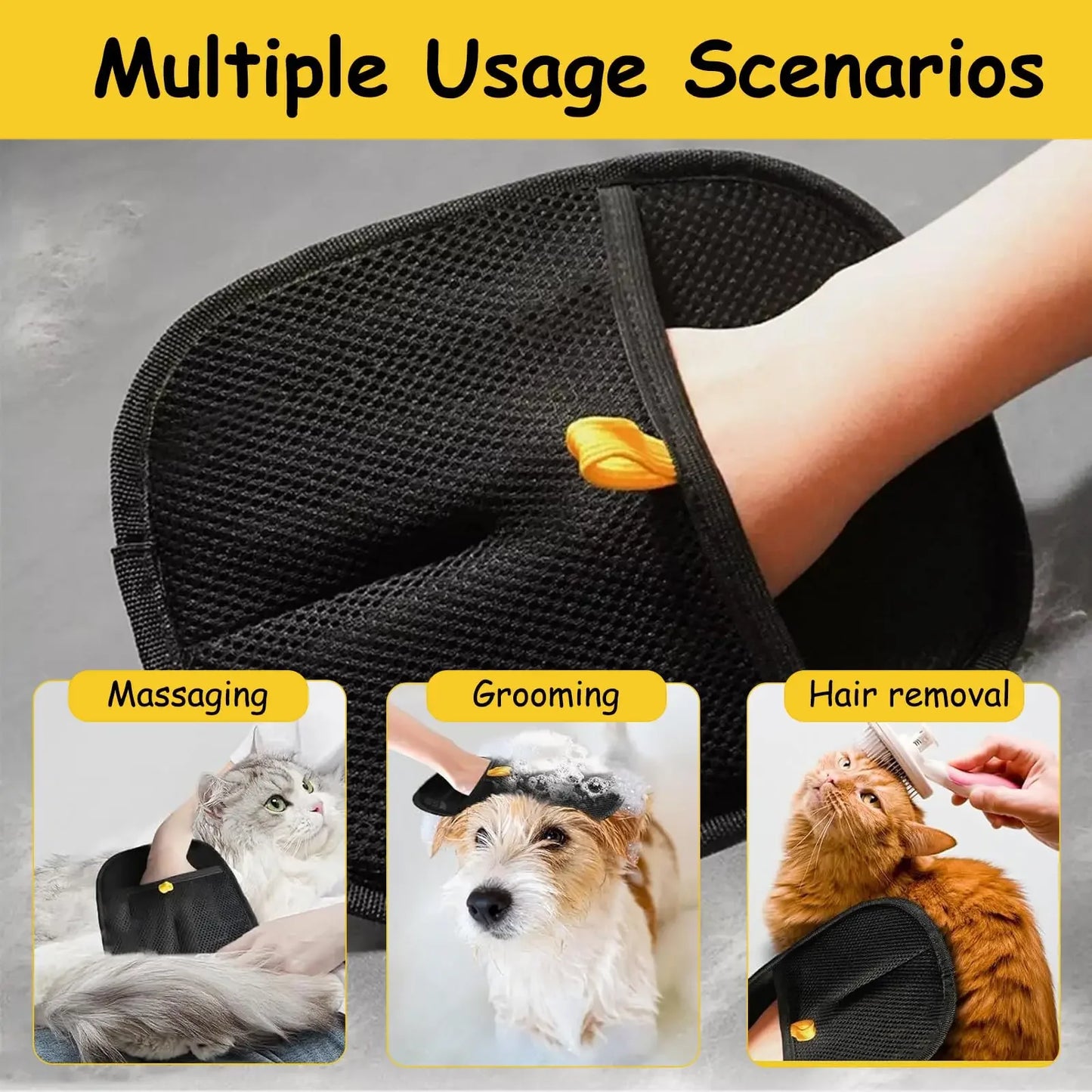 Guantes para quitar el pelo de mascotas: Eliminación de estática de doble cara para alfombras y muebles
