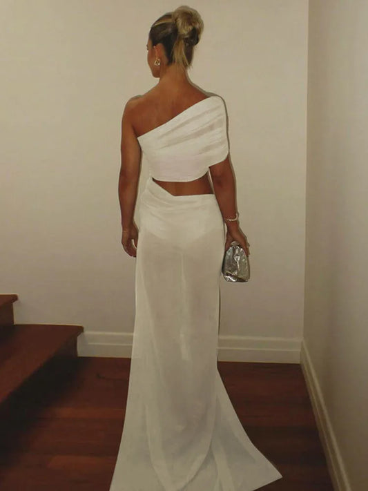 Mozision Mesh Backless Maxi Dress - Sexy Club Bodycon