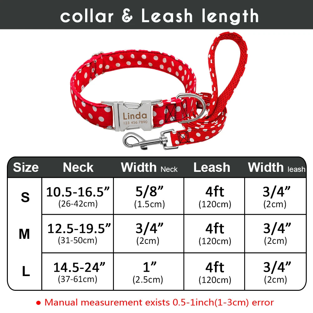 Collar de perro personalizado - Collar de nailon para mascotas con identificación grabada